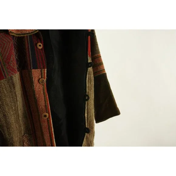 Vintage Handwoven Tweed Native Southwestern Collared Shirt Jacket Unisex - Picture 8 of 9